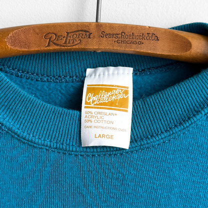 1980s Teal Blue Raglan Sweatshirt