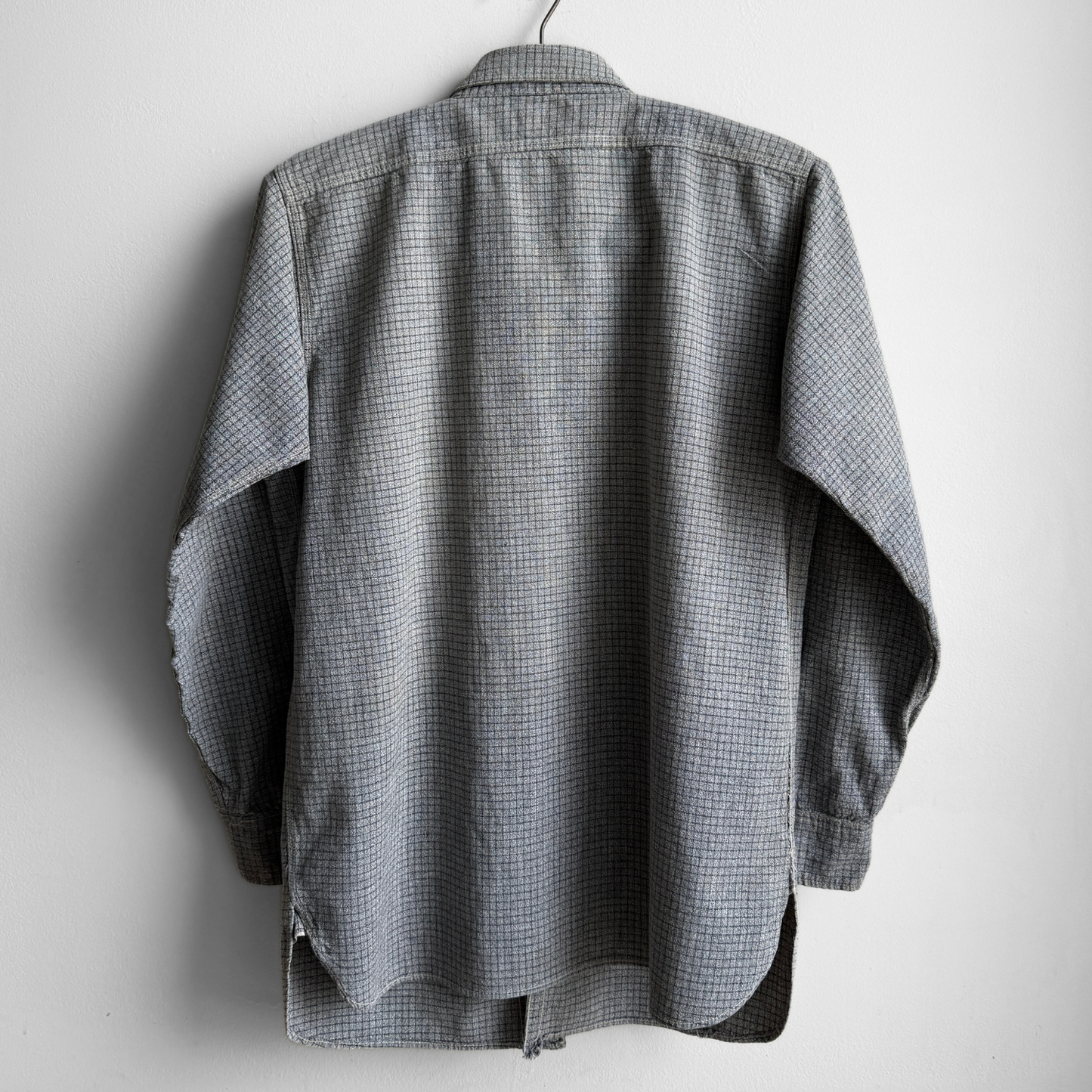 1930s Grey Checkered Cotton Work Shirt