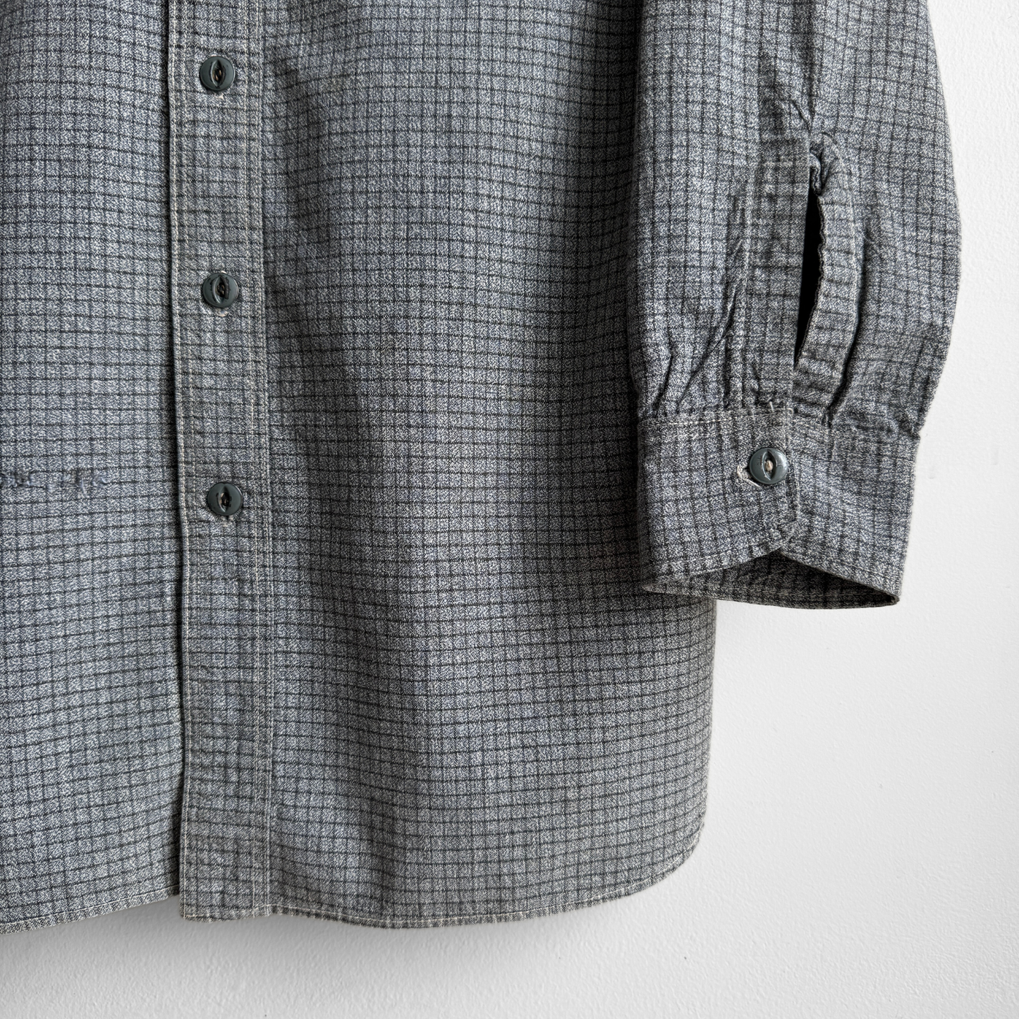 1930s Grey Checkered Cotton Work Shirt