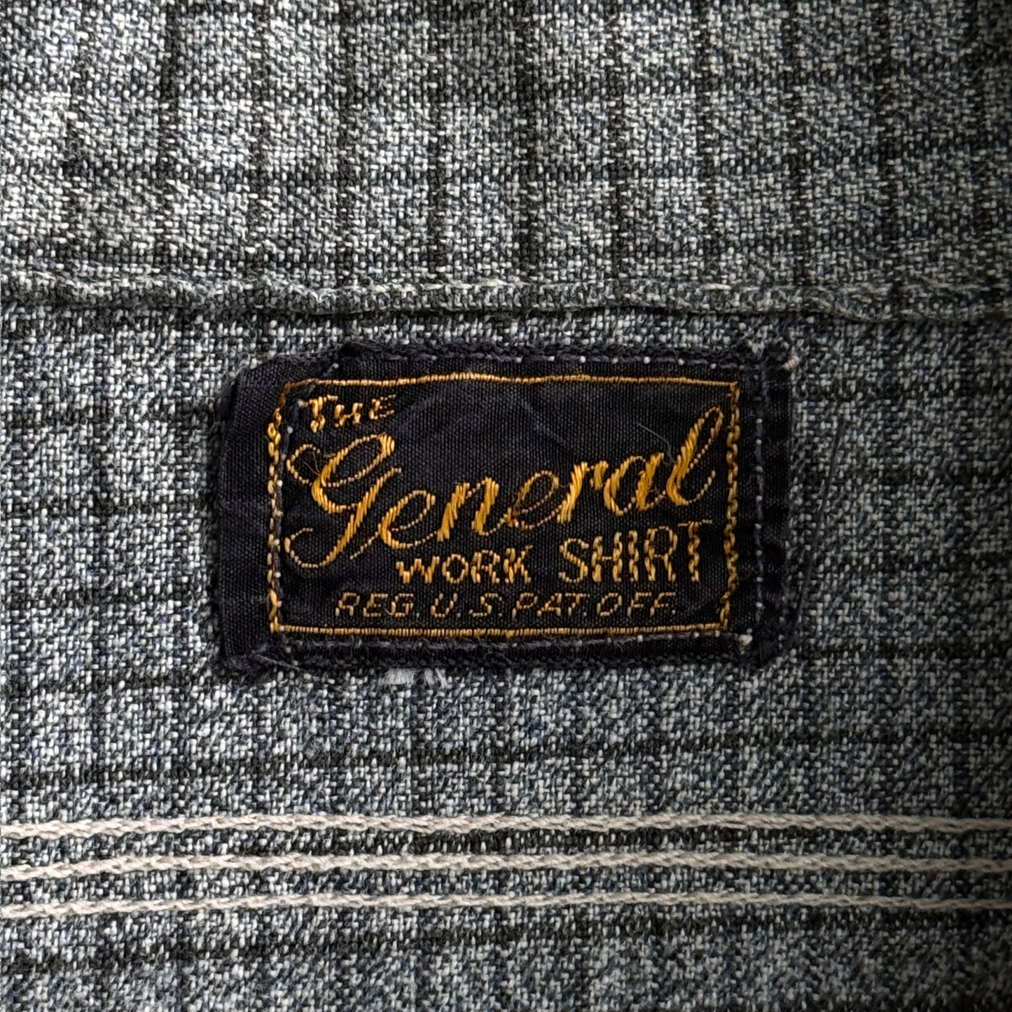 1930s Grey Checkered Cotton Work Shirt