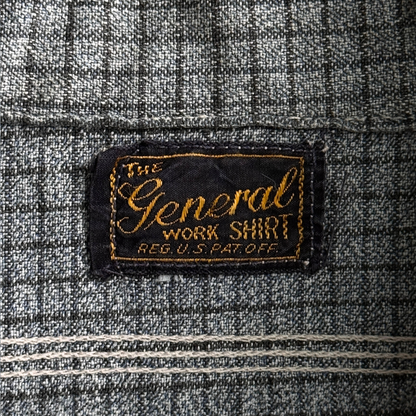 1930s Grey Checkered Cotton Work Shirt