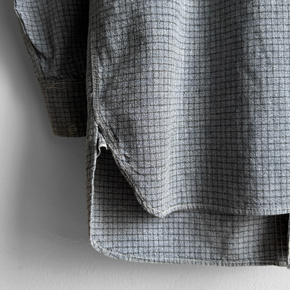 1930s Grey Checkered Cotton Work Shirt