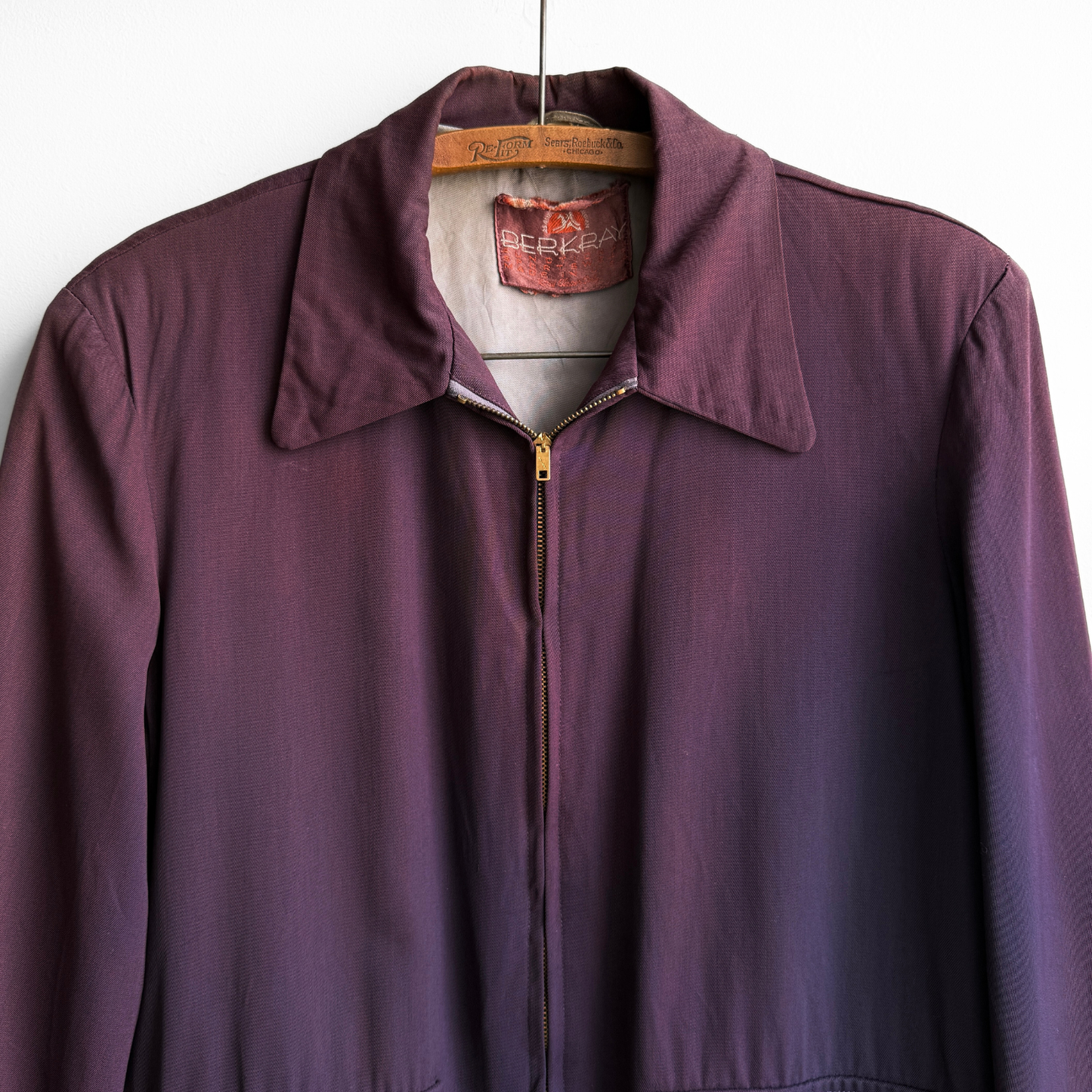 1950s Sun Faded Purple Gabardine Windbreaker Jacket