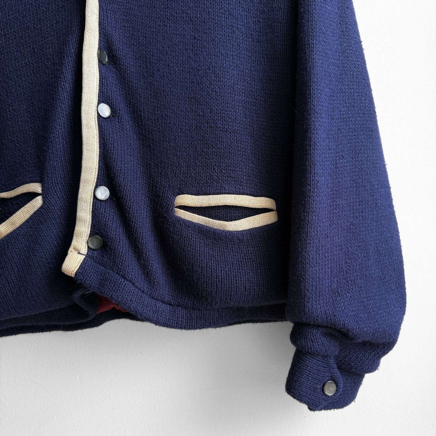 1960s Navy Blue Acrylic Cardigan Jac