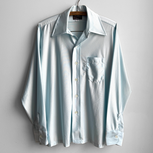 1970s Light Blue Qiana Nylon Shirt