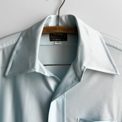 1970s Light Blue Qiana Nylon Shirt