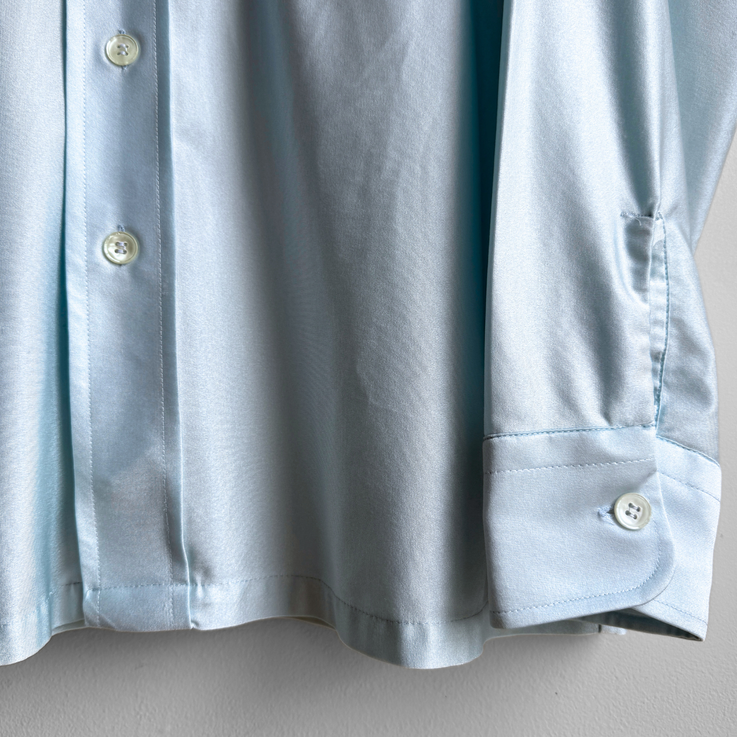 1970s Light Blue Qiana Nylon Shirt