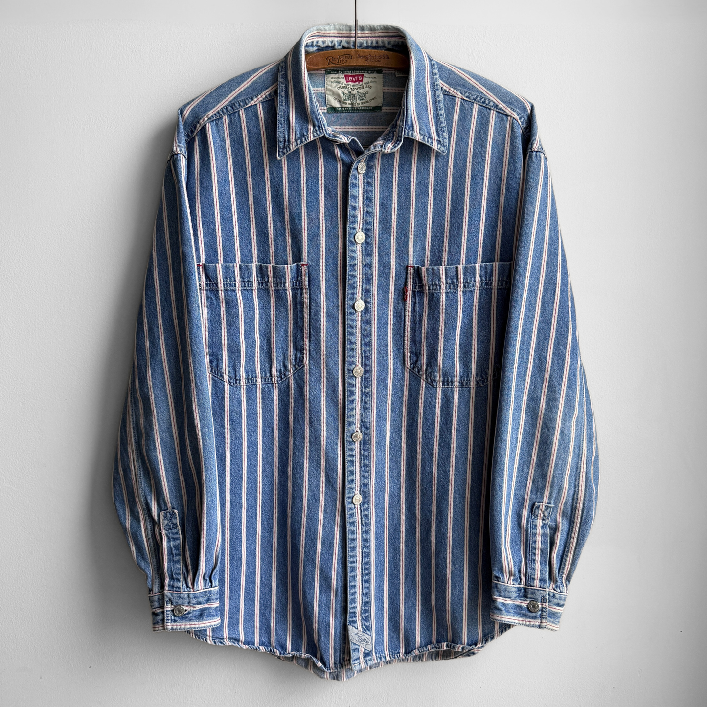 1990s Selvedge Striped Denim Shirt