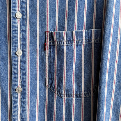 1990s Selvedge Striped Denim Shirt