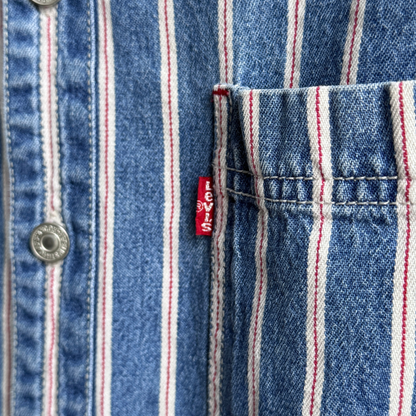 1990s Selvedge Striped Denim Shirt