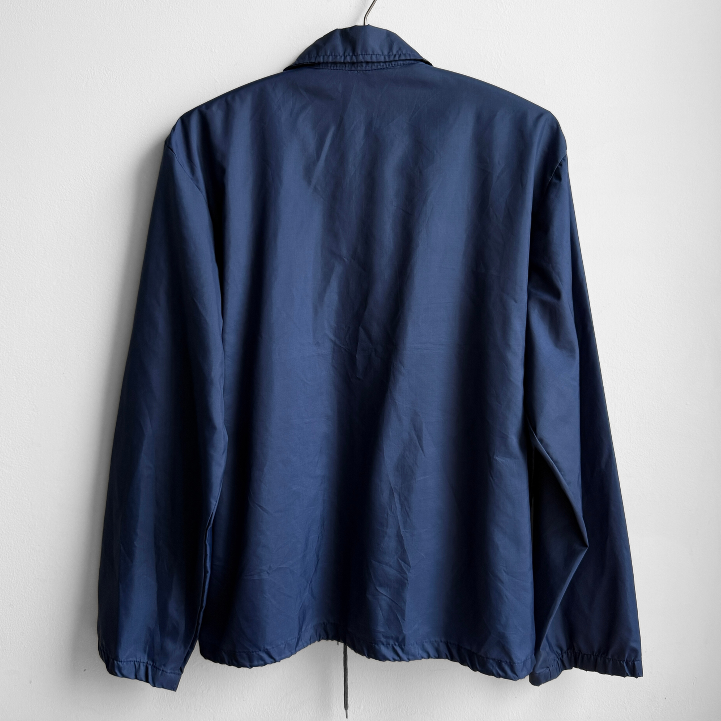 1980s Navy Blue Striped Nylon Windbreaker Jacket