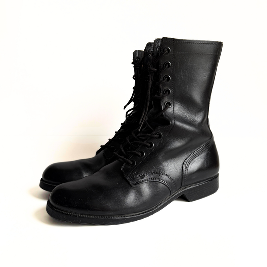 1980s U.S. Army Black Polished Leather Combat Boots (11)