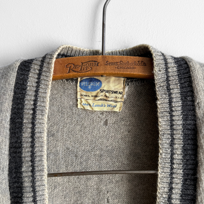 1960s Distressed Grey Wool Sweater Vest