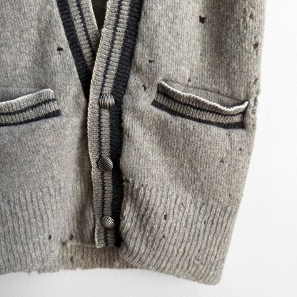 1960s Distressed Grey Wool Sweater Vest