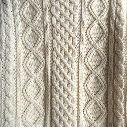 1980s Cream Cable Knit Sweater