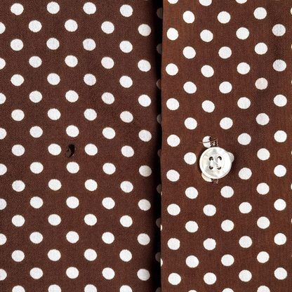 1970s Brown Polka Dot Print Shirt