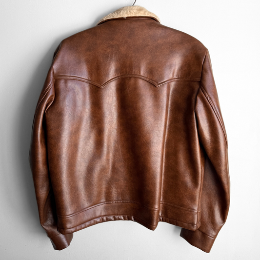 1970s Brown Pile Lined Western Leather Jacket