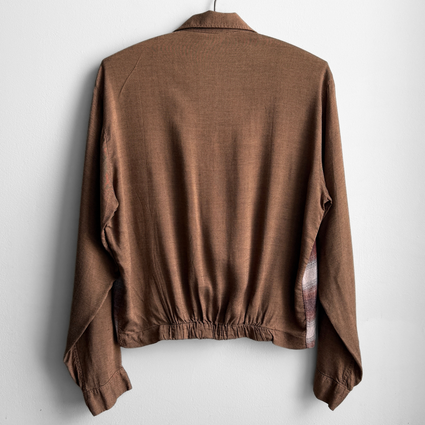 1950s Brown Shadow Plaid Flannel Jac Shirt