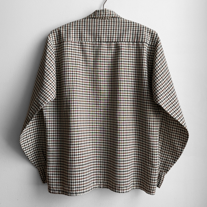 1960s Brown & Black Check Print Shirt