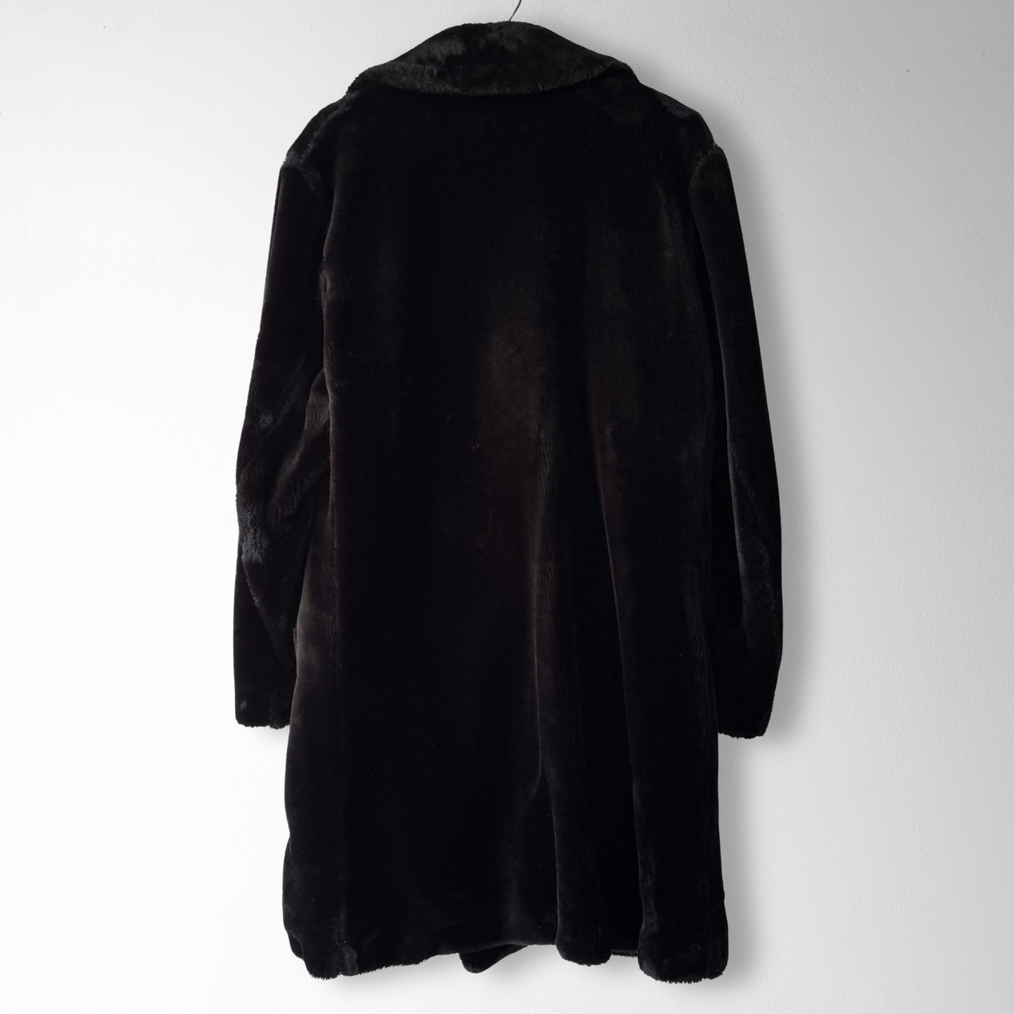 1960s Black Faux Fur Overcoat