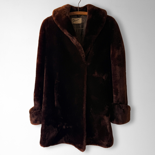 1960s Brown Genuine Fur Coat