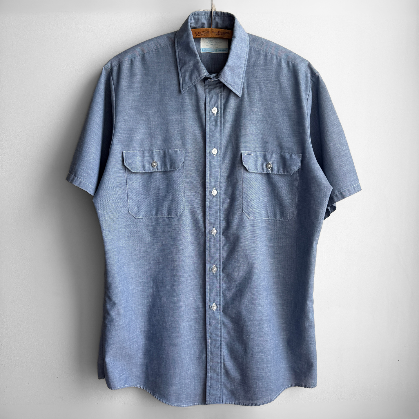 1980s Blue Chambray Work Shirt