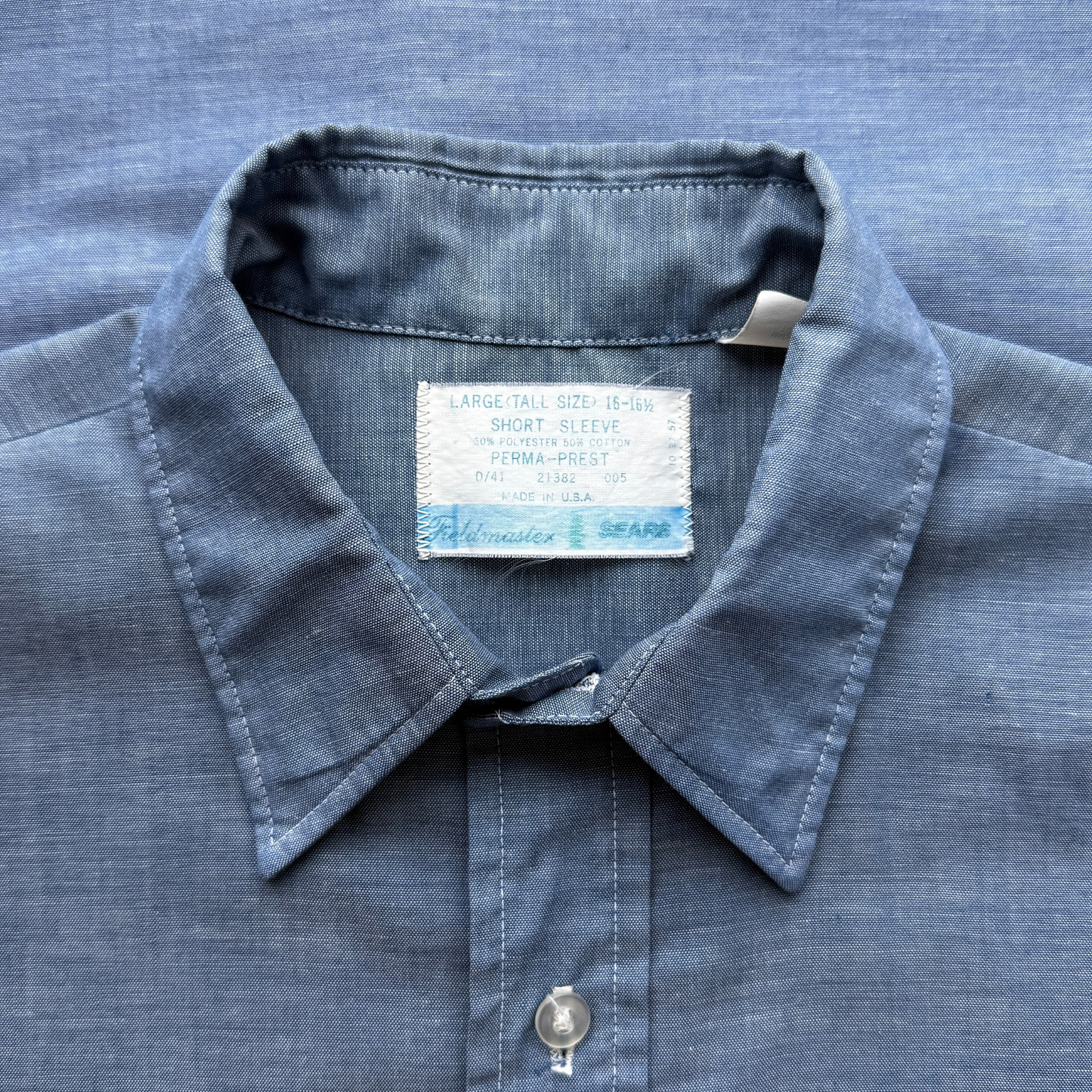 1980s Blue Chambray Work Shirt