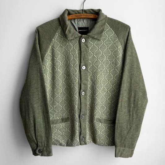 1960s Green Geometric Acrylic Cardigan Jac
