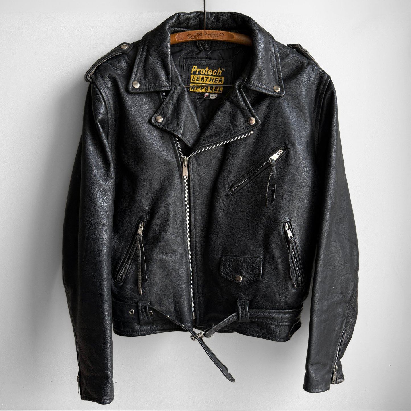 1990s Black Leather Motorcycle Jacket