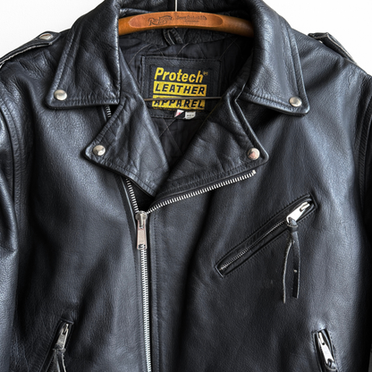 1990s Black Leather Motorcycle Jacket