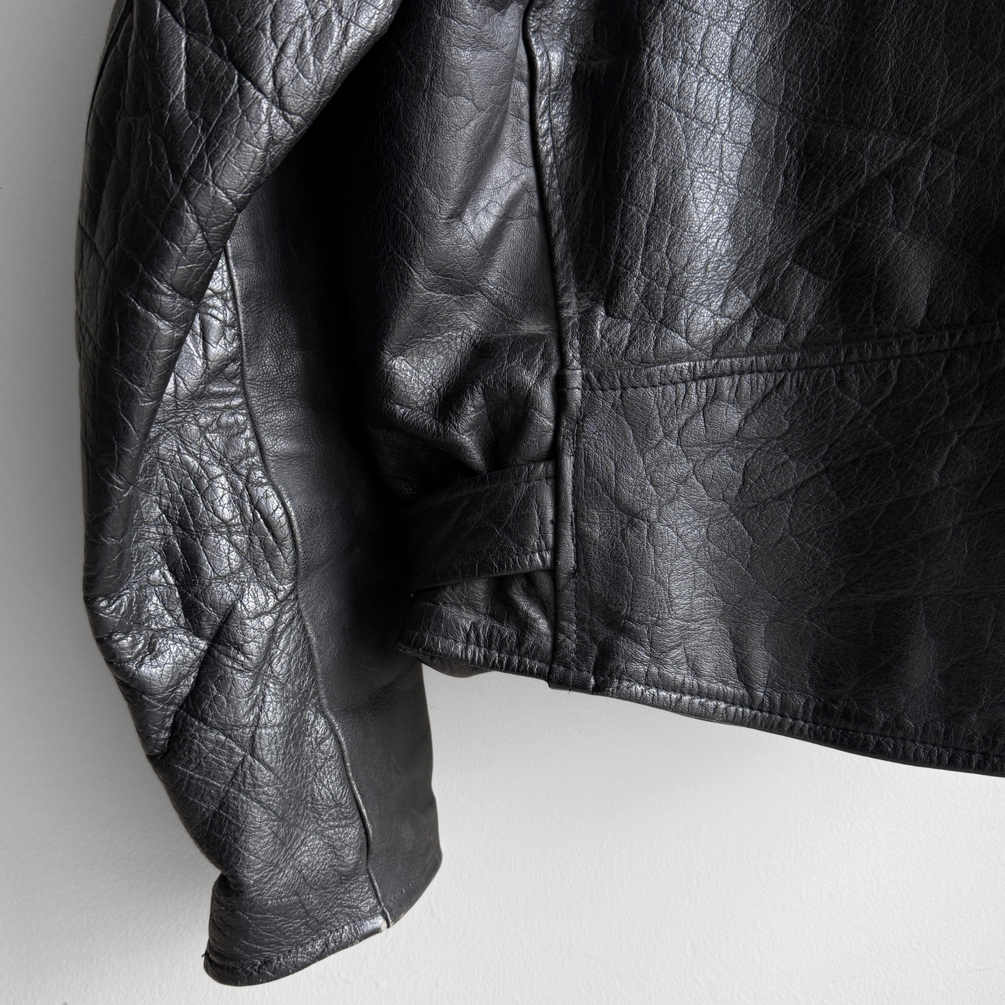 1990s Black Leather Motorcycle Jacket