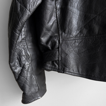 1990s Black Leather Motorcycle Jacket