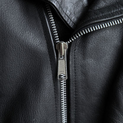 1990s Black Leather Motorcycle Jacket