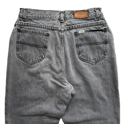 1990s Faded Black Flannel Lined Denim Jeans (29)