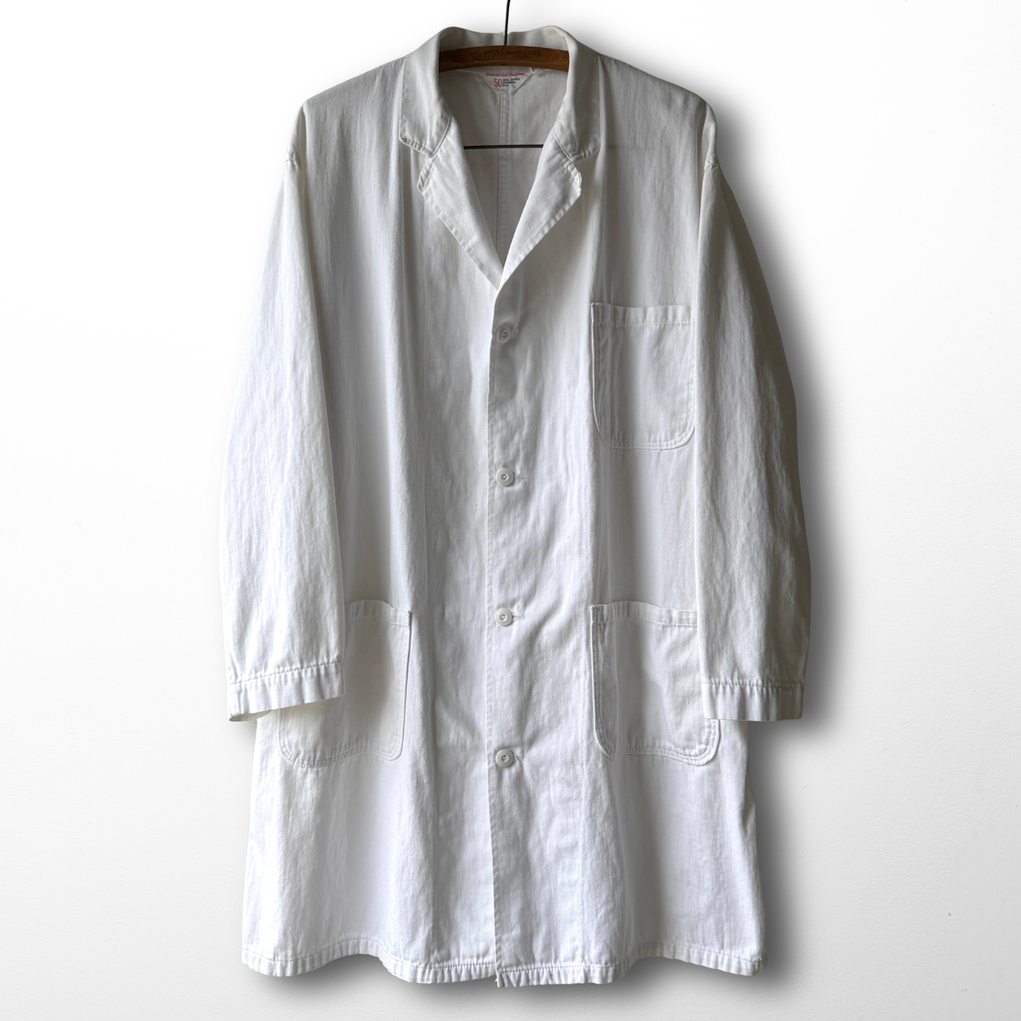 1960s White Cotton Twill Lab Coat