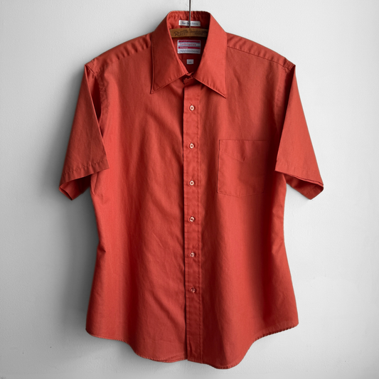 1970s Dark Orange Dress Shirt