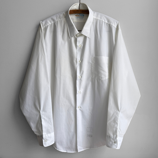 1960s White Broadcloth Dress Shirt
