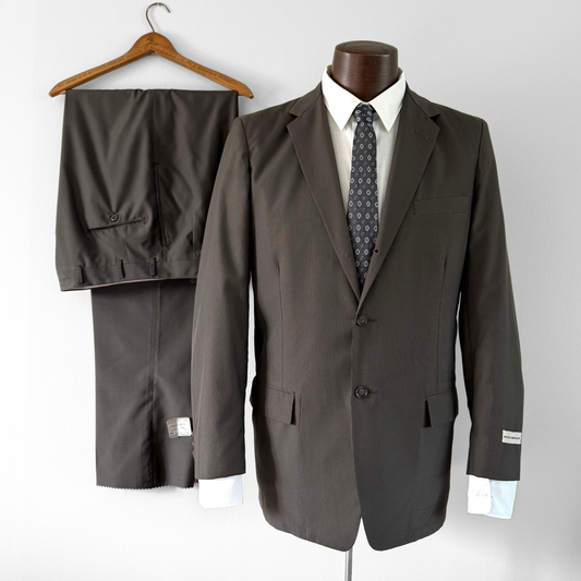 1950s Dark Grey Poly Cotton 2pc Suit