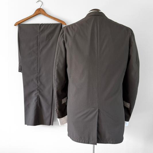 1950s Dark Grey Poly Cotton 2pc Suit