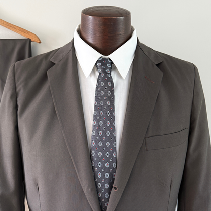 1950s Dark Grey Poly Cotton 2pc Suit