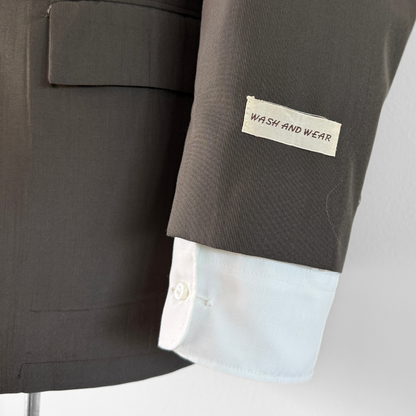 1950s Dark Grey Poly Cotton 2pc Suit