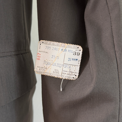 1950s Dark Grey Poly Cotton 2pc Suit