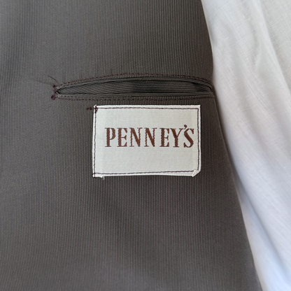 1950s Dark Grey Poly Cotton 2pc Suit