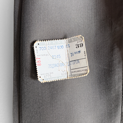 1950s Dark Grey Poly Cotton 2pc Suit