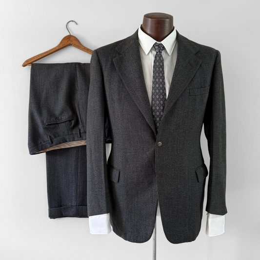1940s Salt & Pepper Grey Wool 2pc Suit