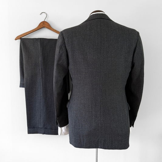 1940s Salt & Pepper Grey Wool 2pc Suit