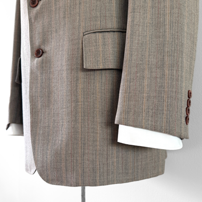 1960s Light Brown Pinstripe Wool 3pc Suit