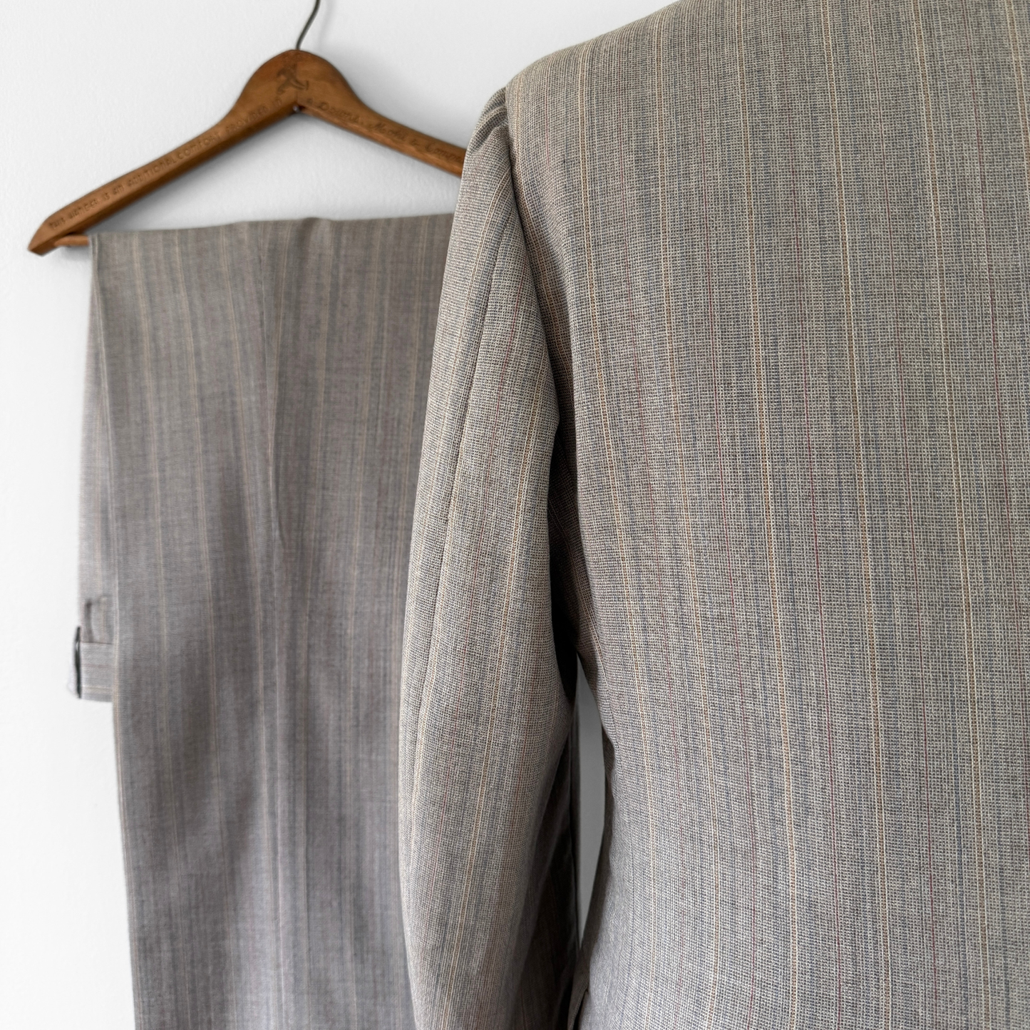 1960s Light Brown Pinstripe Wool 3pc Suit