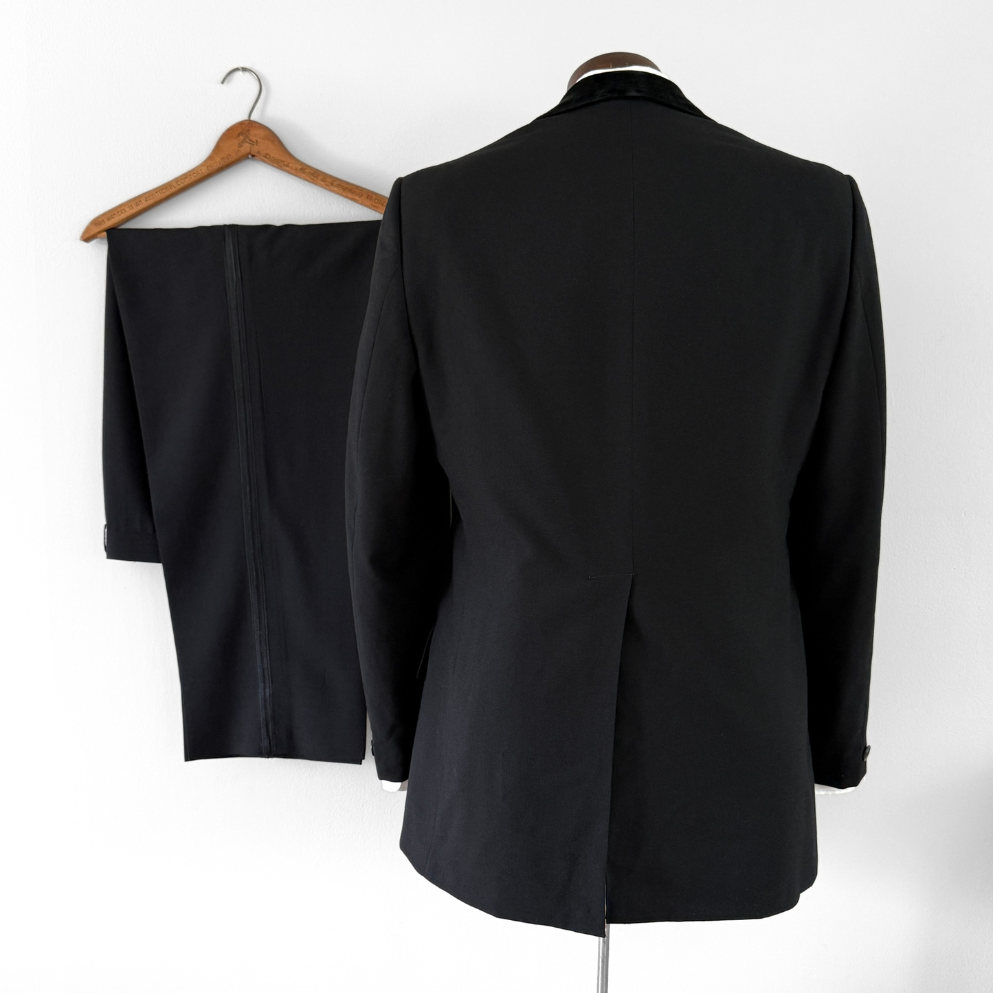 1960s Black Wool 2pc Tuxedo