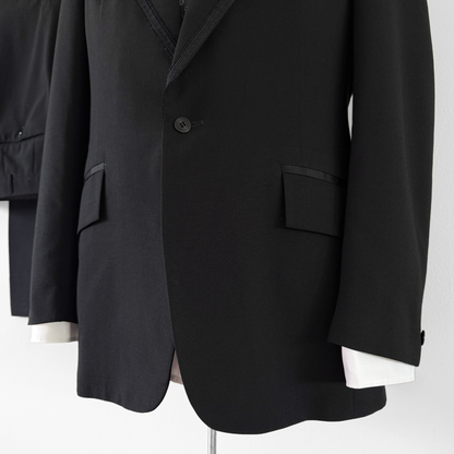1960s Black Wool 2pc Tuxedo
